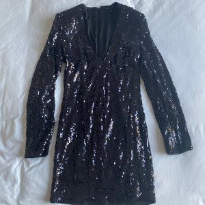 BLAQUE LABEL - Black Sequined Dress (Size: Small)